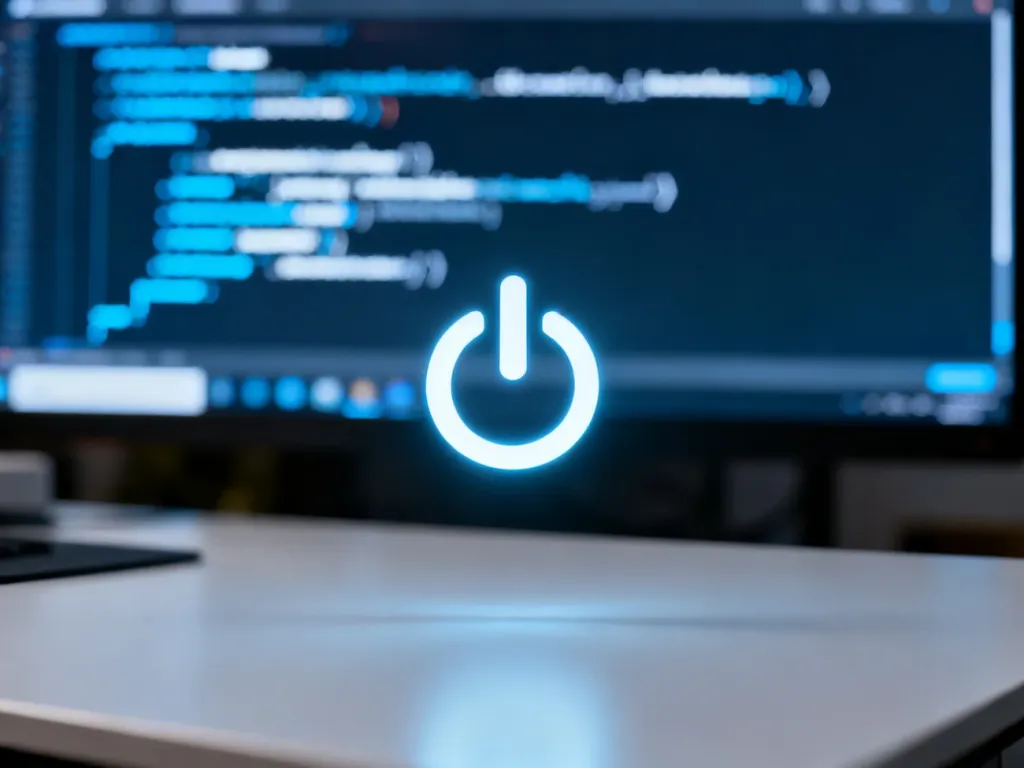 Świecący włącznik symbolizujący optymalizację kodu strony internetowej i zarządzanie skryptami motywu.