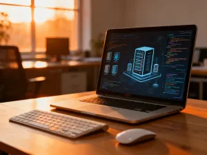 Nowoczesna klawiatura laptopa z podświetlanym klawiszem Enter, symbolizująca zarządzanie sesjami i bezpieczeństwo w sieci.