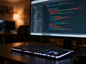 Ekran laptopa z otwartym panelem instalacji motywu WordPress na biurku w słonecznym domowym biurze.