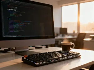 Schemat struktury strony wyświetlony na monitorze, ilustrujący proces tworzenia subdomen w WordPressie.