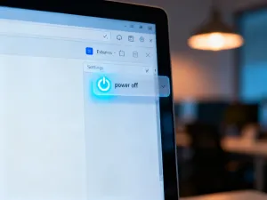 Nowoczesny laptop z bazą danych zgłoszeń z formularzy na ekranie, ustawiony na biurku w słonecznym biurze.