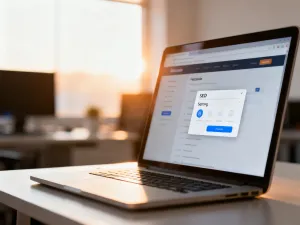 Świecący włącznik symbolizujący optymalizację kodu strony internetowej i zarządzanie skryptami motywu.
